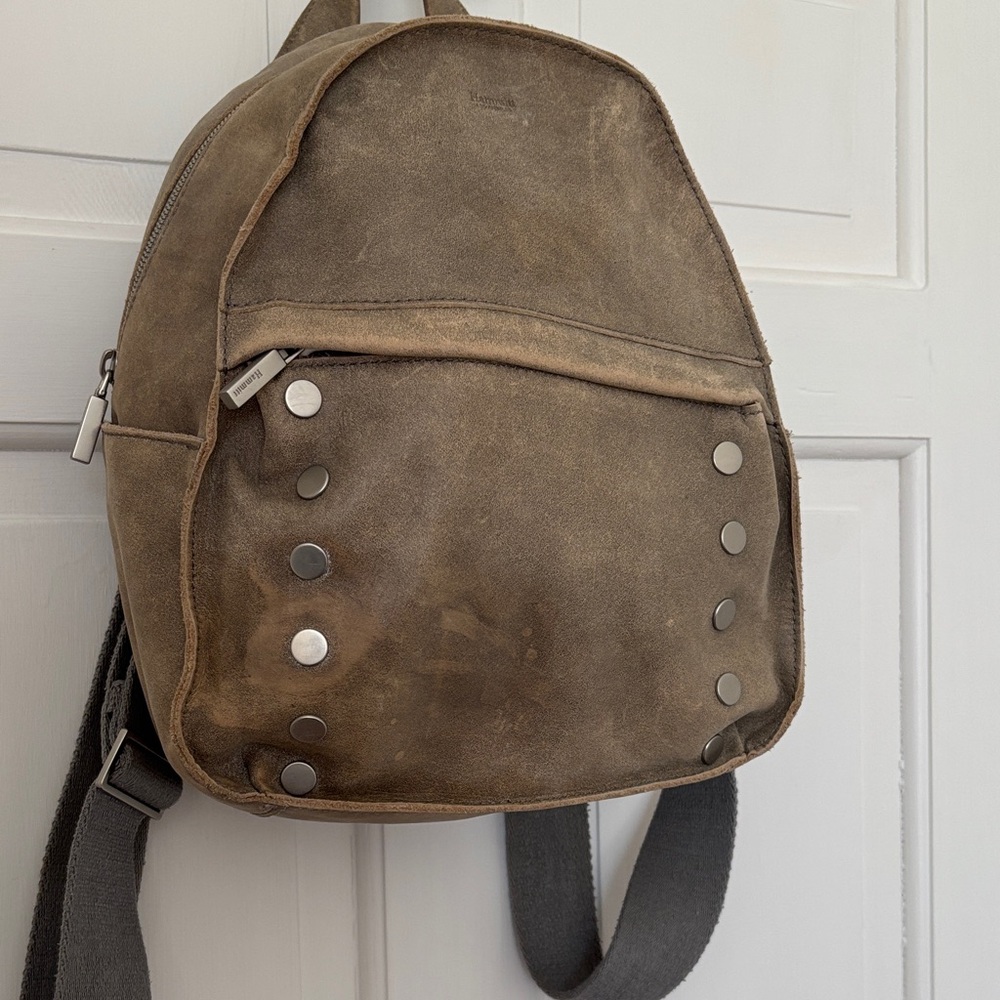 Hammitt Tan Leather Backpack with Silver Accents